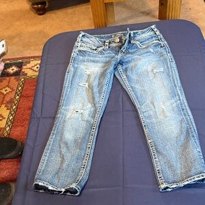 Silver Jeans Women's Distressed Blue Jeans